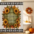 thumbnail image 5 of Happy Fall Shower Curtains for Bathroom, Maple Leaves Checked Thanksgiving Farmhouse Waterproof Fabric Shower Curtain, Decorative Bathroom Curtain for Bathtub, 36"x72", No Hooks Included, 5 of 9