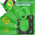 thumbnail image 5 of Dteck Case for iPad 9th 8th 7th Gen 10.2-inch,Heavy Duty 3-Layer Protection Case 360 Rotating Handle Grip Stand with Shoulder Strap Kids Friendly Cover for iPad 10.2" 2021/2020/2019,Black+Green, 5 of 8