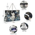 thumbnail image 5 of 20.5"x15" Large Beach Tote Bag with Rope Handles, Waterproof Nylon, Zipper Closure, Multi-Pockets for Travel, Pool & Daily Use Glowing Butterfly and Cat, 5 of 7
