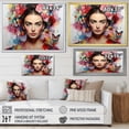 thumbnail image 4 of Designart "Frida's Crown Kahlo Flower Portrait" Fashion Framed Wall Art - Glam Pink Woman Mexican Hallway Framed Wall Art Decor, 4 of 6