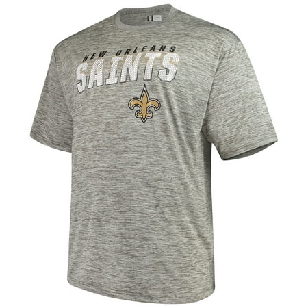 New Orleans Saints Desk Clock - Men's Majestic Heathered Gray New Orleans Saints Big & Tall Last Chance Ply Reflective T-Shirt