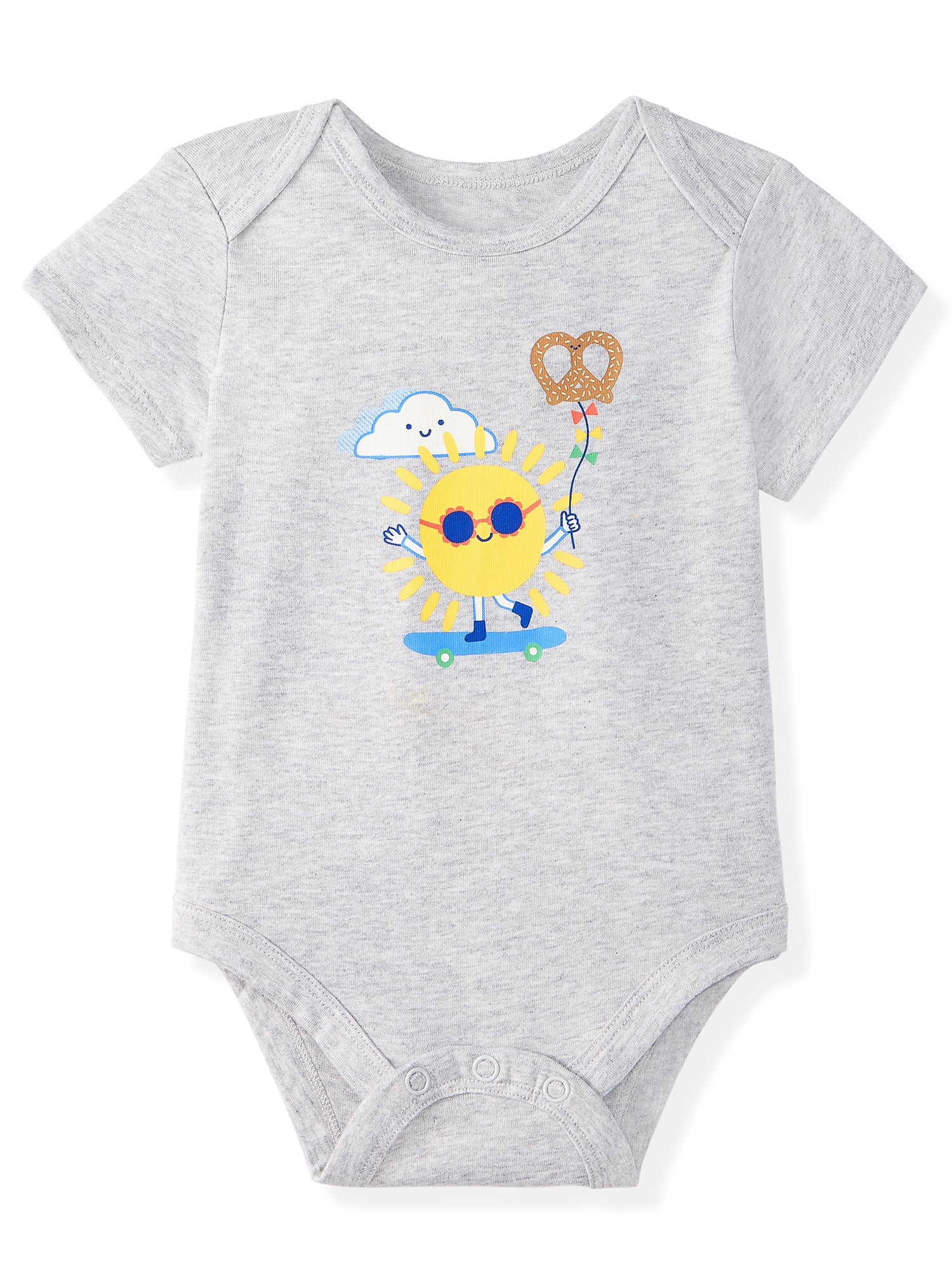 Garanimals Newborn & Baby Boy Cotton Lap-Shoulder Short-Sleeve Bodysuits, 4-Pack, Sizes 0–24M