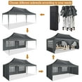 thumbnail image 6 of HOTEEL 10x20 Canopy Tent with Sidewalls,3 Adjustable Height Commercial Canopy,Pop Up Party Canopy with 12 Stakes & 6 Ropes,Gray, 6 of 10