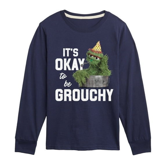 Sesame Street - Oscar Its Okay To Be Grouchy - Toddler and Youth Long Sleeve T-Shirt