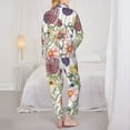 thumbnail image 5 of Kll Autumn Garden Print Women'S Long Sleeve Pajamas With Pants Sleepwear Loungewear 2 Set-Large, 5 of 9