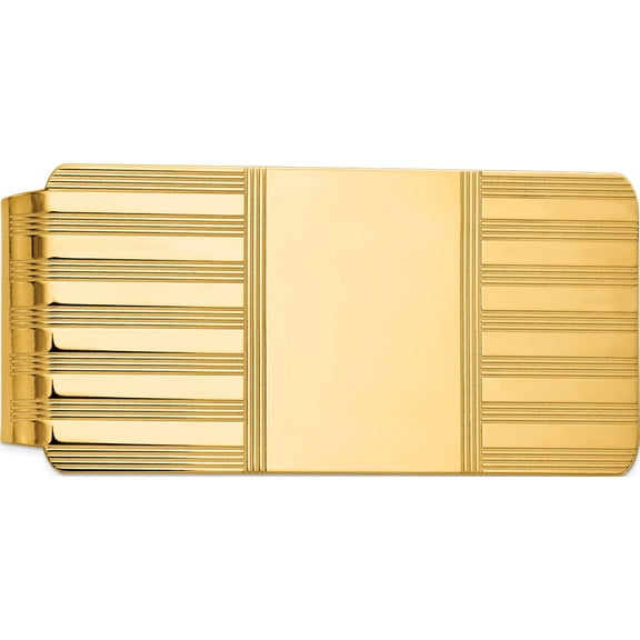 14K Yellow Gold Men's Polished Money Clip (55 X 26) Made In United States mc14