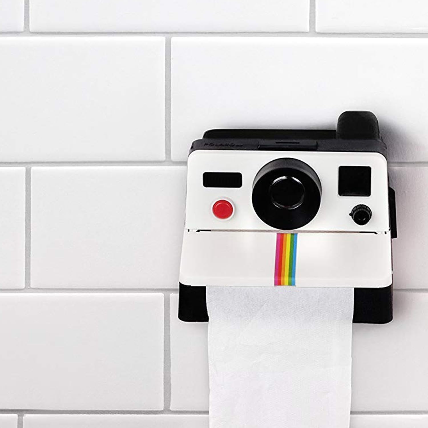 Retro Camera Shaped Toilet Paper Holder，Newest Funny Creative Toilet Paper Dispenser,Nail-Free Installation,Toilet Tissue Paper Roll Holder Box for Bathroom Decoration or Gift