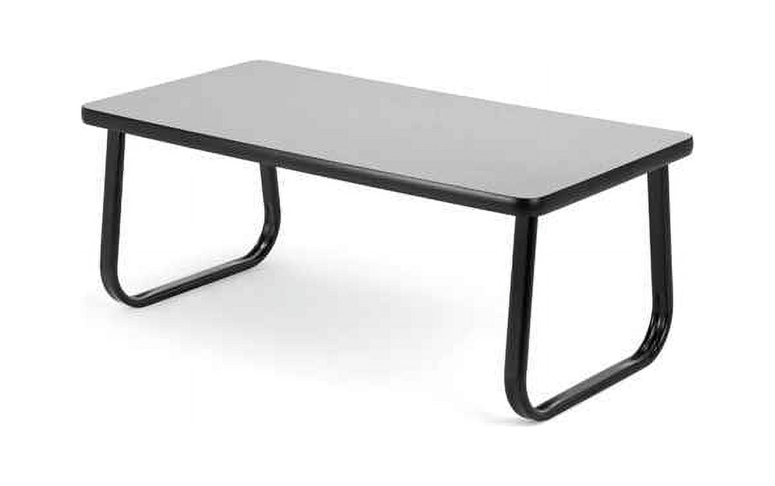 OFM 30" x 30" Corner Table Europa Silver Legs in Gray