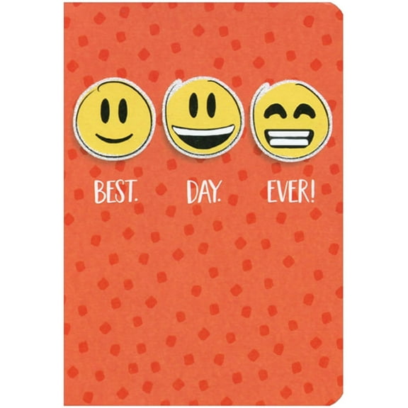 Designer Greetings 3 Smiley Faces: Best Day Ever Die Cut Juvenile Birthday Card for Young Child : Kid