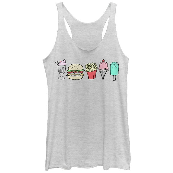 Women's Lost Gods Delicious Snack Parade Racerback Tank Top White Heather X Large