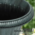 thumbnail image 5 of MoNiBloom 20" Plastic Urn Planter Vase for Outdoor Indoor Plants Garden Patio Vintage Decorative Pedestal Roman Flower Pot Decoration Retro Home Front Porch Door Decor (Dark Green), 5 of 7
