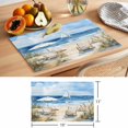 thumbnail image 6 of Coastal Wave Bliue Placemats Set of 4 Ocean Oil Painting Sea Beach Plant Place Mats Indoor Wipeable Table Mats Washable Cloth Dining Table Placemats for Kitchen Holiday Party Home Decor 13x19 Inch, 6 of 9