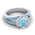 thumbnail image 3 of 2.35 Carat Oval Cut Aquamarine & Blue Topaz Gemstone Unique Engagement Ring for Women Solid 18K White Gold Size 5 by Diamond-Capitals, 3 of 8