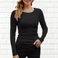 thumbnail image 1 of IMENGL Ribbed long sleeve crewneck casual, Black L, Size M-2XL, 1 of 3