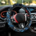 thumbnail image 4 of Yuyamidu Camo Hunting Steering Wheel Cover Blue Wood Car Steering Wrap for Sedan Flannel Car Steering Wheel Decoration Accessories Warm Auto Steering Wheel Protector, 4 of 7