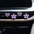 thumbnail image 3 of 4 Pack Car Vent Clips with Fragrance Sheets, Cute Flower Car Air Freshener Vent Clips, Diamond Vent Clips Car Interior Decoration Charm, Suitable for Women (Purple), 3 of 5