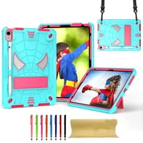 TECH CIRCLE for iPad 11th Generation (A16) Shockproof Hard Case 11" 2025 with Kickstand/Shoulder Strap/Stylus, Cute Spider Protective Sturdy Rugged Kids Cover for iPad 10th Gen 10.9" 2022, Mint Ros