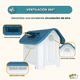 thumbnail image 4 of Casa para Perros Medianos, Chicos y Pequeños Plástico Resistente para Exterior e Interior, Diseño Térmico con Ventilación, Puerta Metálica Segura, Plegable y Compacta, 75x53x66 cm, Color Azul, 4 of 7