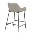 thumbnail image 4 of Contemporary Home Living Set of 2 Light Gray Faux Leather Black Metal Indoor Counter Stools 33", 4 of 5