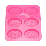 TERGAYEE Silicone Oval Soap Molds,6-Cavities DIY Handmade Soap Mold with Mixed Flower Patterns for Milk Soap,Silicone Mold for Soap Making