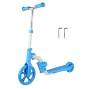 2-in-1 Toddler Ride-On Scooter with Adjustable Height and T-Handle, Suitable for Kids Aged 3-12 Years Old,  Blue
