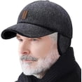 thumbnail image 1 of Winter for Men Outdoor Hat, Adjustable Warm Sport Golf Baseball Cap Hats Dad Caps Earflaps Thicken 55-60CM, 1 of 7