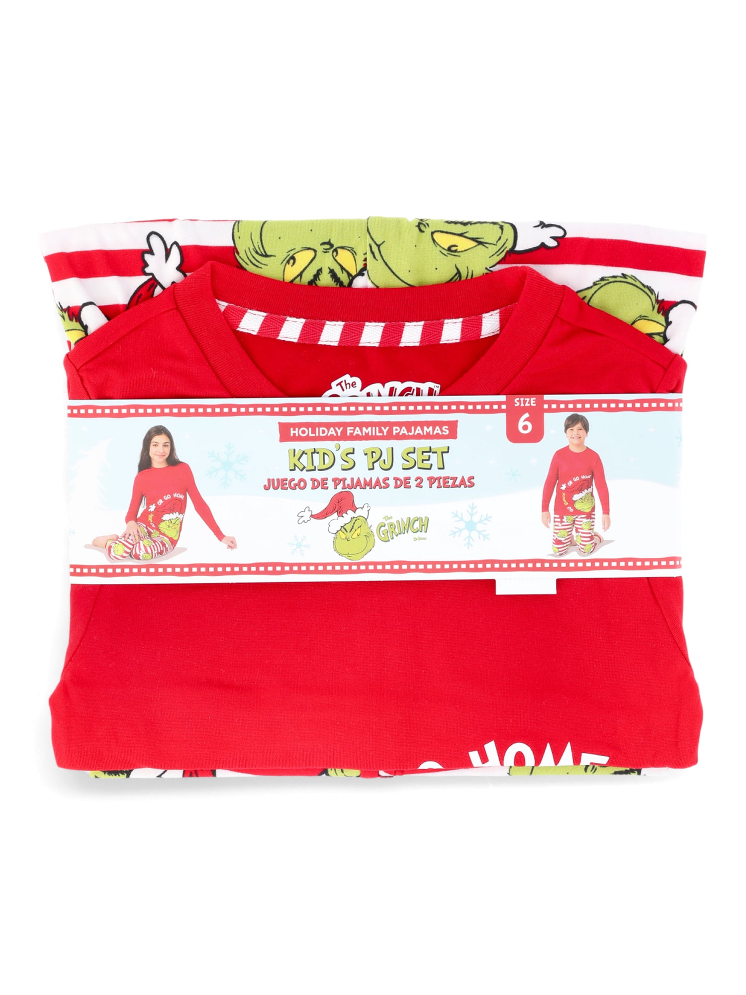 Dr. Seuss Unisex Kids Grinch Matching Family Pajama Set, 2-Piece, Sizes 6-12