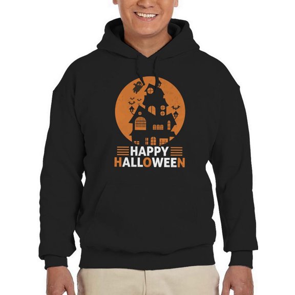 Happy Halloween. Spooky House Hoodie Men -Image by Shutterstock, Male XX-Large