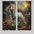thumbnail image 2 of Rainbow Unicorn Blackout Curtains for Kid Girls Boys Bedroom, Enchanted Forest Cute Fantasy Rod Pocket Curtains for Bedroom Living Room, W42 x L63 Inch, 2 of 6