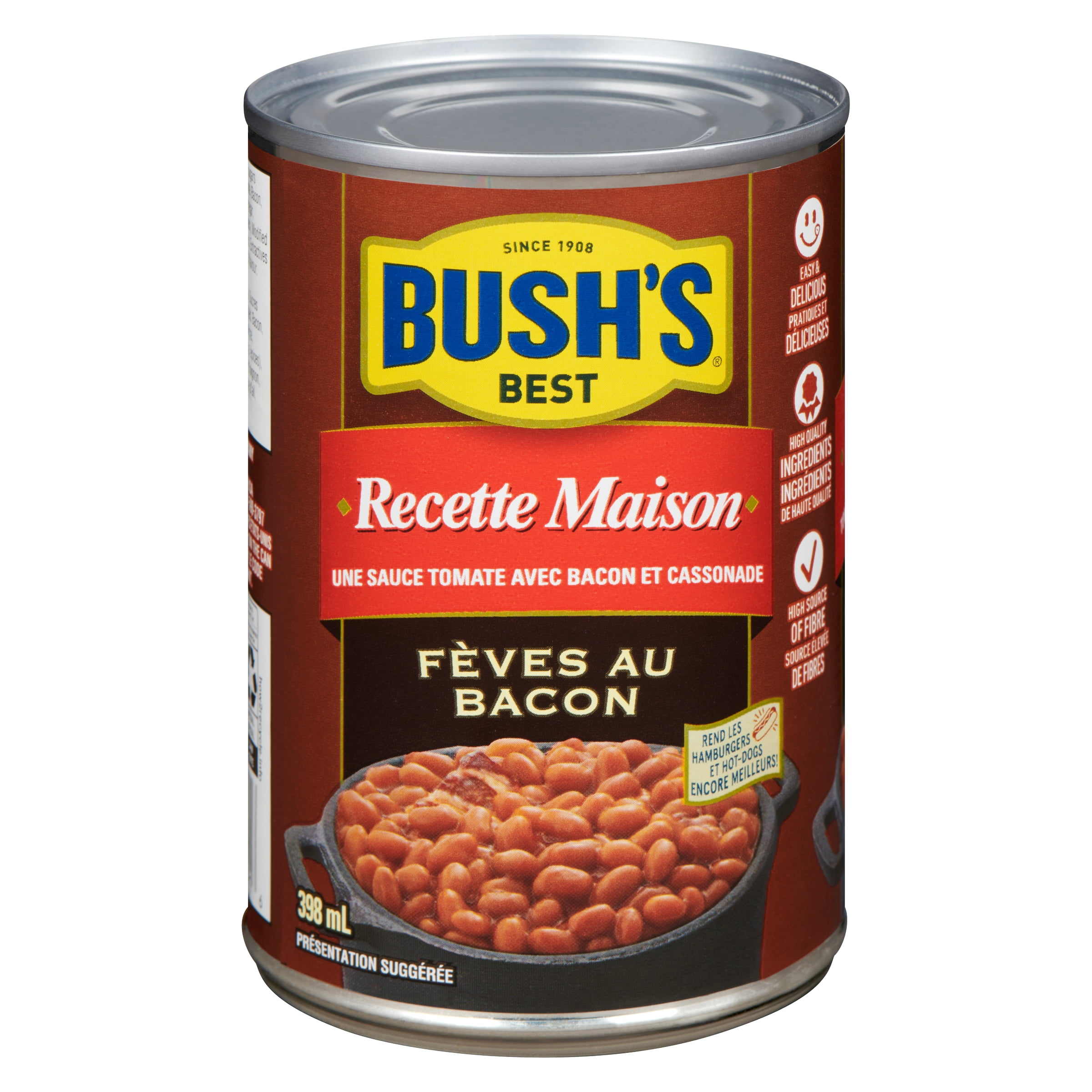 Fèves au lard à saveur de bacon et de cassonade avec sauce aigre-douce style de la maison de BUSH'S(MD)