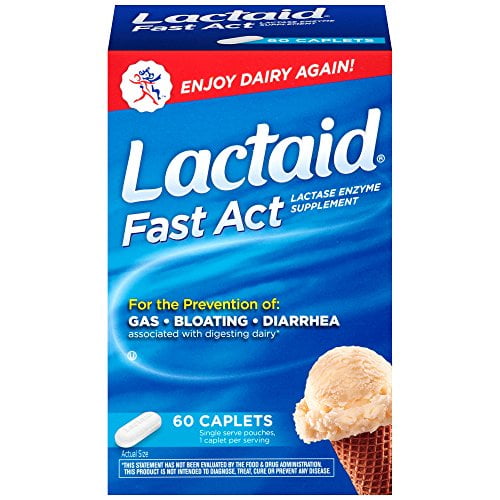 Lactaid Fast Act Lactose Intolerance Relief Pills, 60 singledose