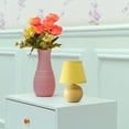 thumbnail image 4 of Creekwood Home Nauru 8.66" Traditional Petite Ceramic Orb Base Bedside Table Desk Lamp with Matching Tapered Drum Fabric Shade for Nightstand, End Table, Dorm, Home Décor, Bedroom, Living Room, Yellow, 4 of 5