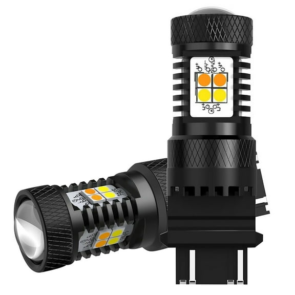 2Pcs High Visibility 3157 Switchback LED Turn Signal Lights Anti Hyper Flash for Front Turn Signal Light