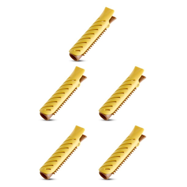Seitruly Pinza para volumen al cabello para mujer pequeña, rodillo de raíz portátil, rizador de peluquería reutilizable, suministros de Amarillo 5piezas