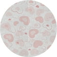 thumbnail image 1 of Ahgly Company Indoor Round Patterned Pearl White Beige Novelty Area Rugs, 3' Round, 1 of 6