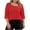 Z41 Red, variant on Mifsaly Plus Size Blouses for Women 3/4 Sleeve Square Neck Cotton Tops Button Decoration Lightweight Breathable Oversized Tshirts Summer Casual Work Office Outfits L