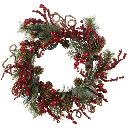Nearly Natural Foam Holiday Wreath, 24.0" (Assorted Colors)
