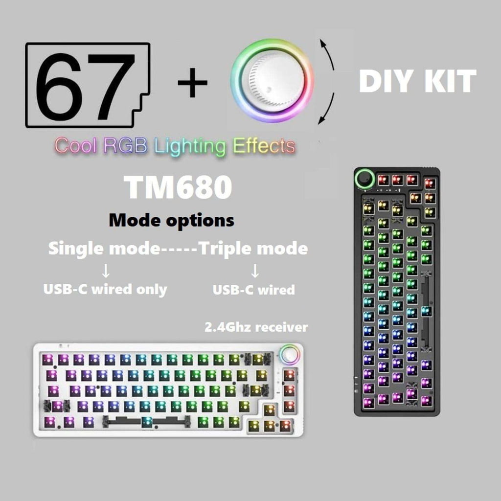 LK67/KF068 Hot Swap Mechanical Keyboard Kit Single Modes 3/5 Pin Switches