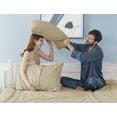 thumbnail image 4 of HOMTEC 200TC 100% Cotton Percale Weave, Pillowcase Set of 2, Standard/Queen, Light Brown, 4 of 9