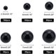 thumbnail image 3 of 1113 miniperlas sin agujeros, 6 tamaños, perlas de imitación sin perforar, 2,5/4/5/6/7/8 mm, perlas negras sueltas., 3 of 9