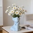 thumbnail image 5 of Black Face Shaped Ceramic Vase, Modern Artistic Flower Pot for Home & Office Decor, 4.7in, 5 of 6