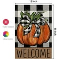 thumbnail image 6 of Fall Pumpkin Garden Flag 12x18 Inch Double Sided for Outside Thanksgiving Burlap Buffalo Plaid Small Welcome Seasonal Yard Flag (Orange), 6 of 6