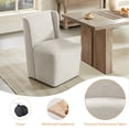thumbnail image 5 of CHITA Modern Dining Chair with Casters, Upholstered Dining Room Chairs, Fabric in Linen, 5 of 14