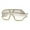 Silver Grey Mirror, variant on Fully Blinged Out Rhinestone Flat Top Mob Rimless Racer Sunglasses Gold Brown