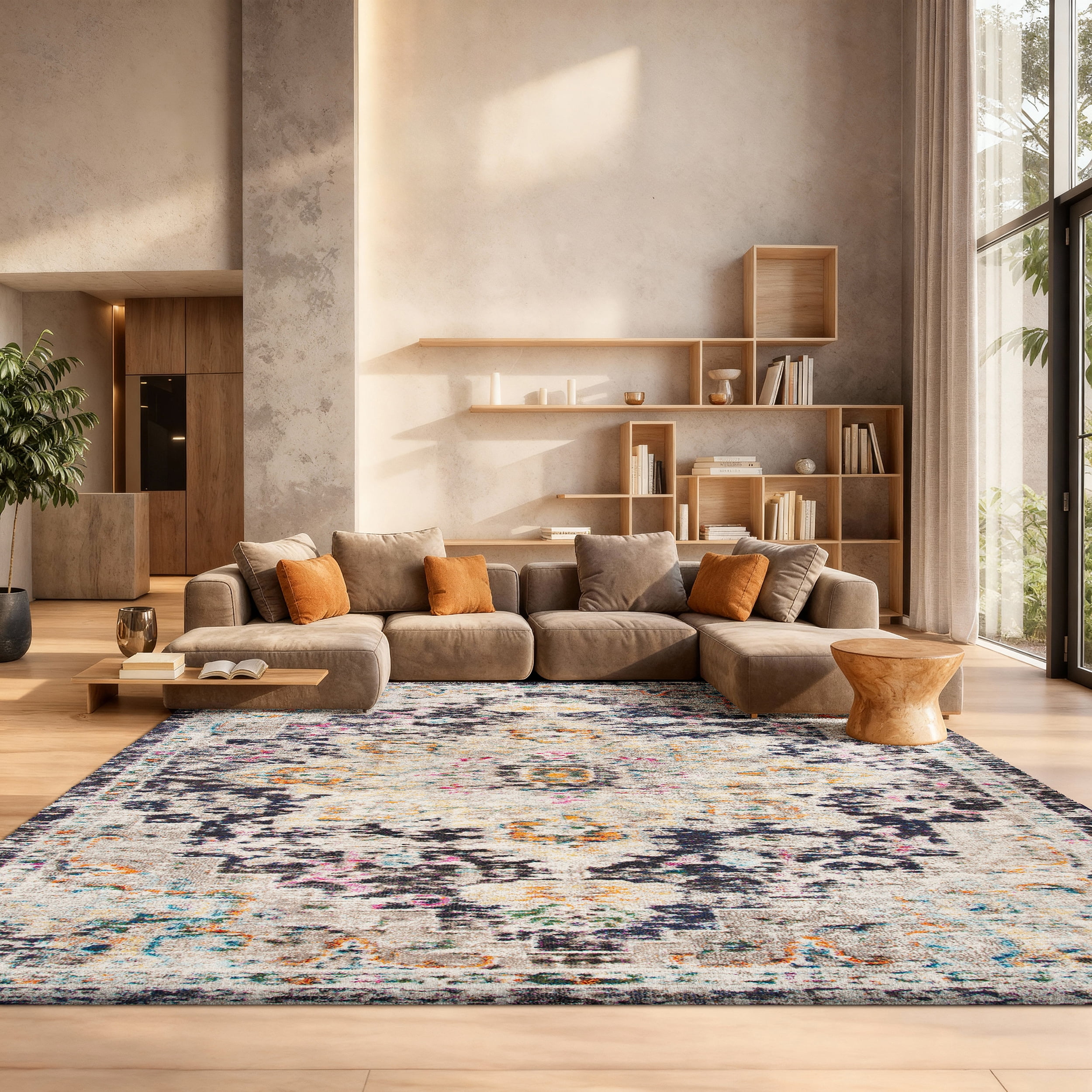 SAFAVIEH Madison Dalia Oriental Area Rug, Black/Gold, 8' x 10'