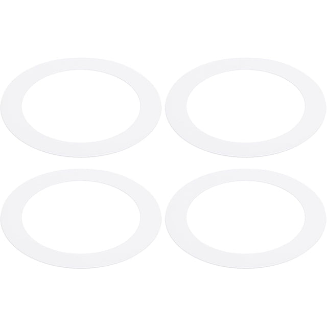 shiyou-Goof Rings Inner Diameter 4.13", Outer Diameter 5.91", 4 Pcs Metal Goof Rings Cover Recessed Light Trim for Ceiling Wall Fixtures Can Lighting Down Light LED, Matte Finish White