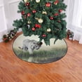thumbnail image 2 of FMSHPON White Tiger Near a Pond Xmas Christmas Tree Skirt Stand Mat for Holiday Party Decoration Indoor Outdoor 36 inches, 2 of 3
