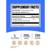 BulkSupplements Lactase Enzyme Powder - 3000 ALU, 1g per Serving - 250 Grams (8.8 oz) - 250 Servings