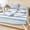 Cerulean Blue, variant on King Size Fitted Sheet Set - Navy Blue Lighthouse 3 Piece Bedding Sets 16" Deep Pocket Fitted Sheet with 2 Pillowcases, Coastal Nautical Summer Striped Brushed Microfiber Hotel Luxury Bed Sheets