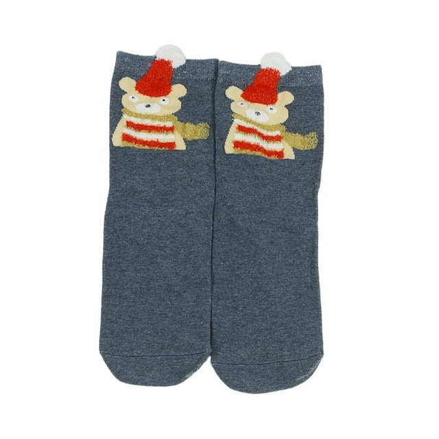 Funny Christmas Socks A Pair of Socks Christmas Socks Cute Cartoons Christmas Socks Mid Socks Suitable for Keeping Warm In Autumns And Winter Red Christmas Socks